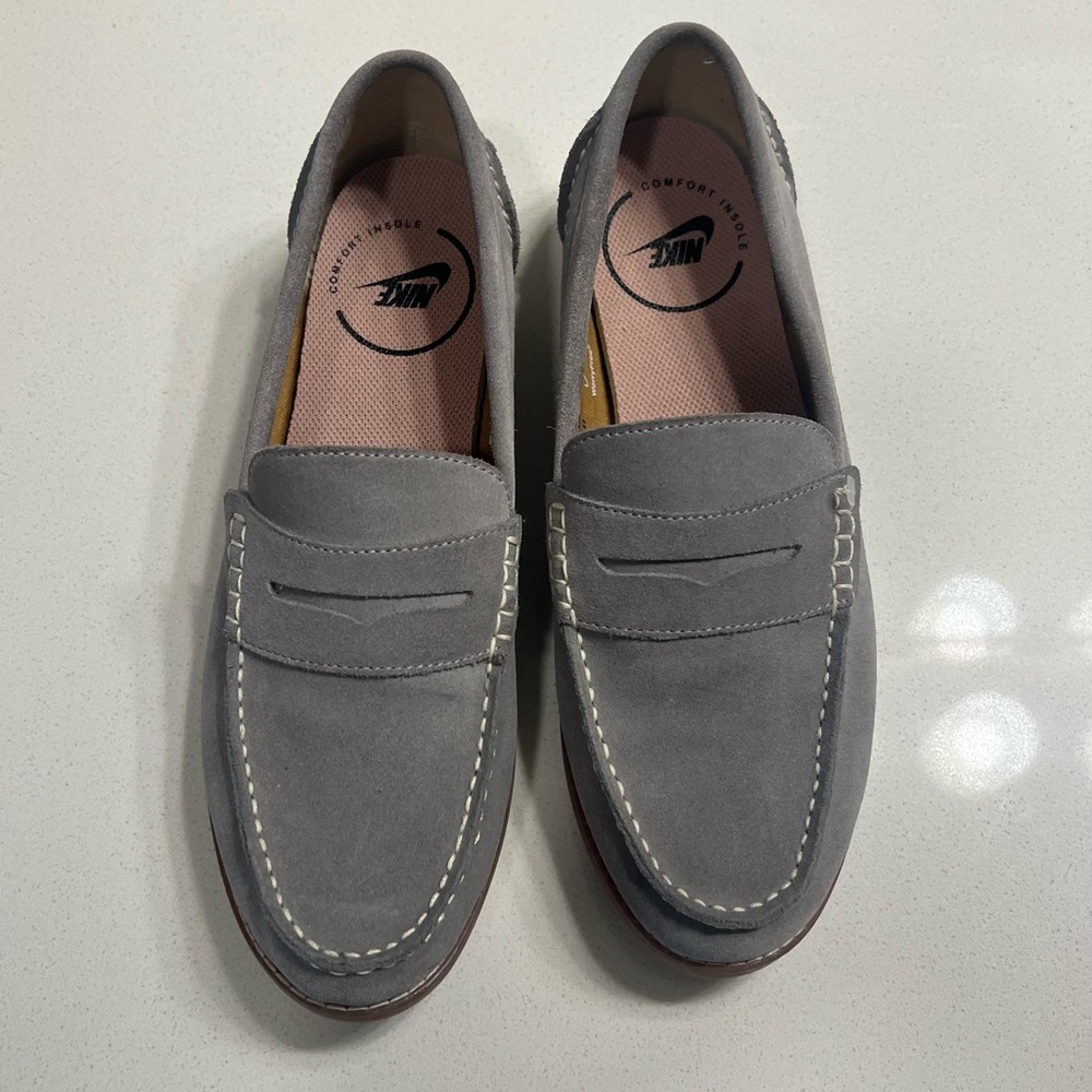 Hush Puppies Gray Suede Penny Loafers